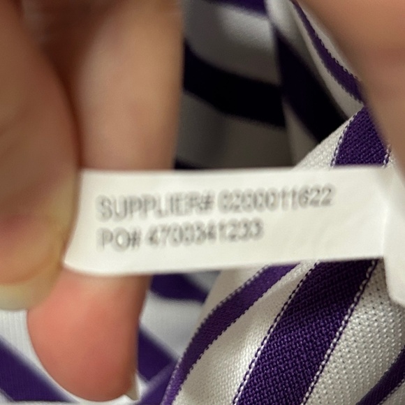 RLX Ralph Lauren Golf Shirt Size Large Purple & White Stripped READ - Picture 13 of 13